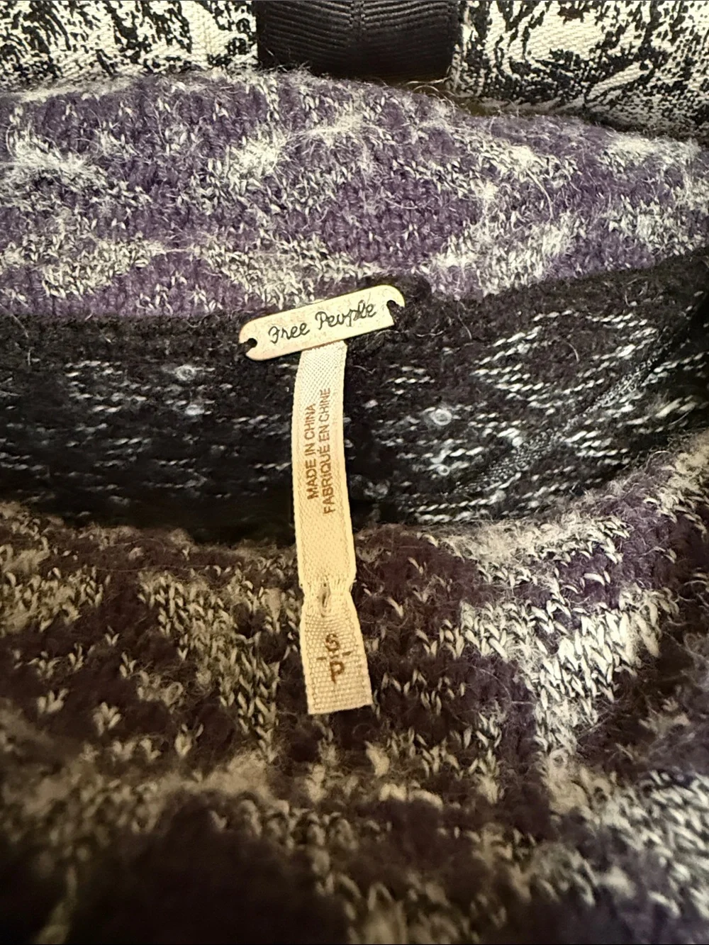 Free People Favorite Patchwork Cowl Neck Sweater size S
